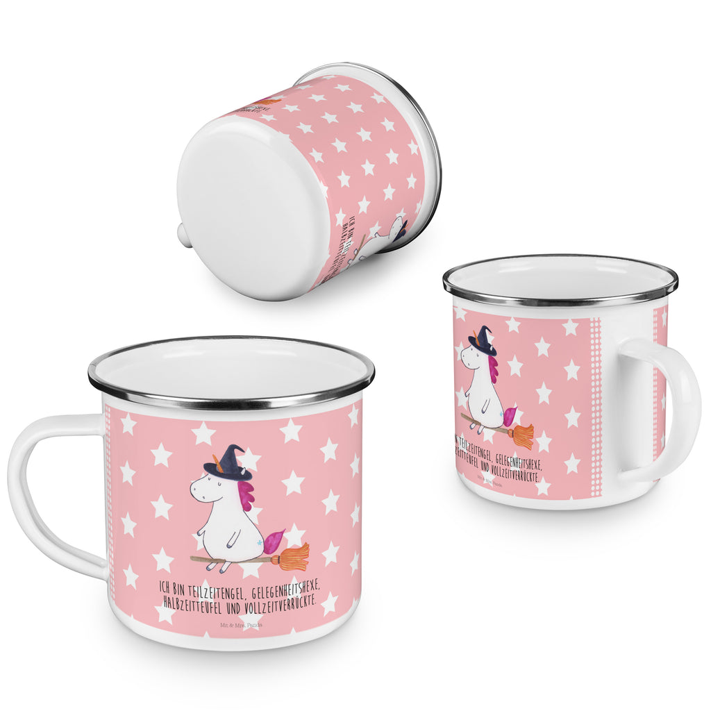 Camping Emaille Tasse Einhorn Hexe Campingtasse, Trinkbecher, Metalltasse, Outdoor Tasse, Emaille Trinkbecher, Blechtasse Outdoor, Emaille Campingbecher, Edelstahl Trinkbecher, Metalltasse für Camping, Kaffee Blechtasse, Camping Tasse Metall, Einhorn, Einhörner, Einhorn Deko, Pegasus, Unicorn, Frau, Ehefrau, Hexe, Teufel, Engel, Verrückte, Freundin, Leben, Zicke