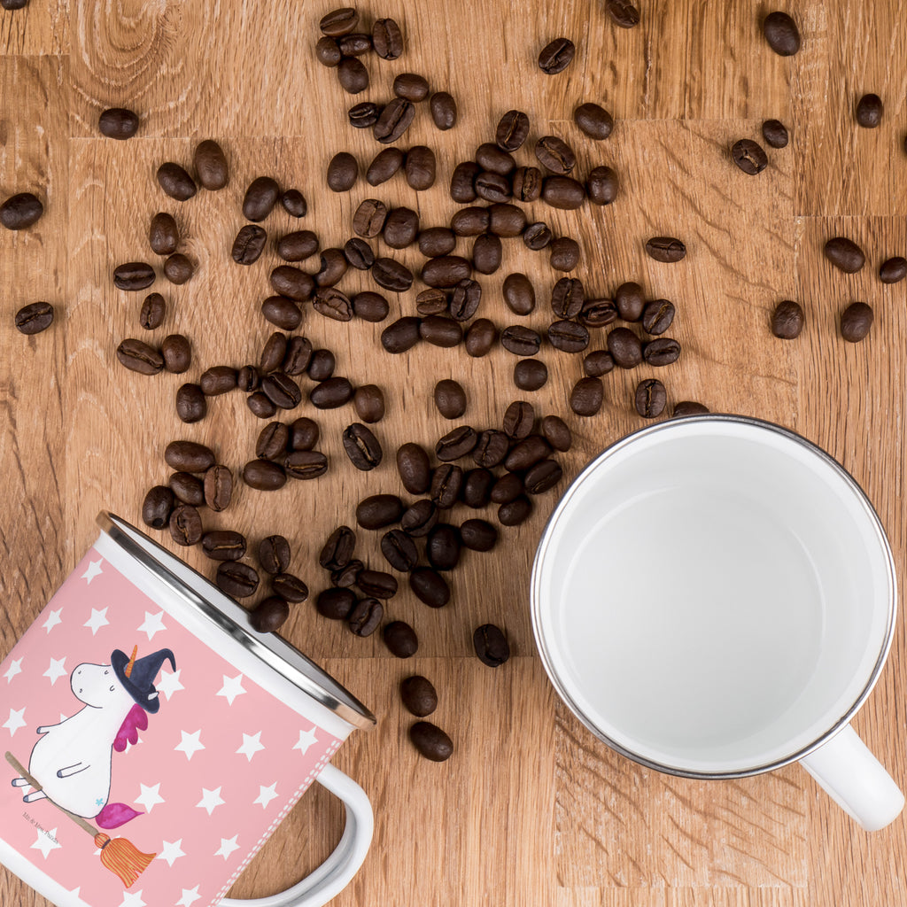 Camping Emaille Tasse Einhorn Hexe Campingtasse, Trinkbecher, Metalltasse, Outdoor Tasse, Emaille Trinkbecher, Blechtasse Outdoor, Emaille Campingbecher, Edelstahl Trinkbecher, Metalltasse für Camping, Kaffee Blechtasse, Camping Tasse Metall, Einhorn, Einhörner, Einhorn Deko, Pegasus, Unicorn, Frau, Ehefrau, Hexe, Teufel, Engel, Verrückte, Freundin, Leben, Zicke