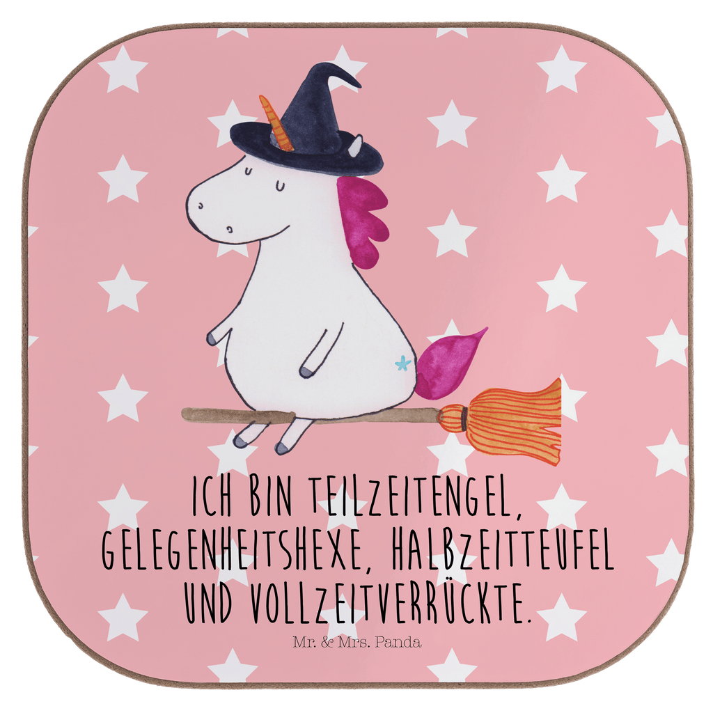 Quadratische Untersetzer Einhorn Hexe Bierdeckel, Glasuntersetzer, Untersetzer Gläser, Getränkeuntersetzer, Einhorn, Einhörner, Einhorn Deko, Pegasus, Unicorn, Frau, Ehefrau, Hexe, Teufel, Engel, Verrückte, Freundin, Leben, Zicke