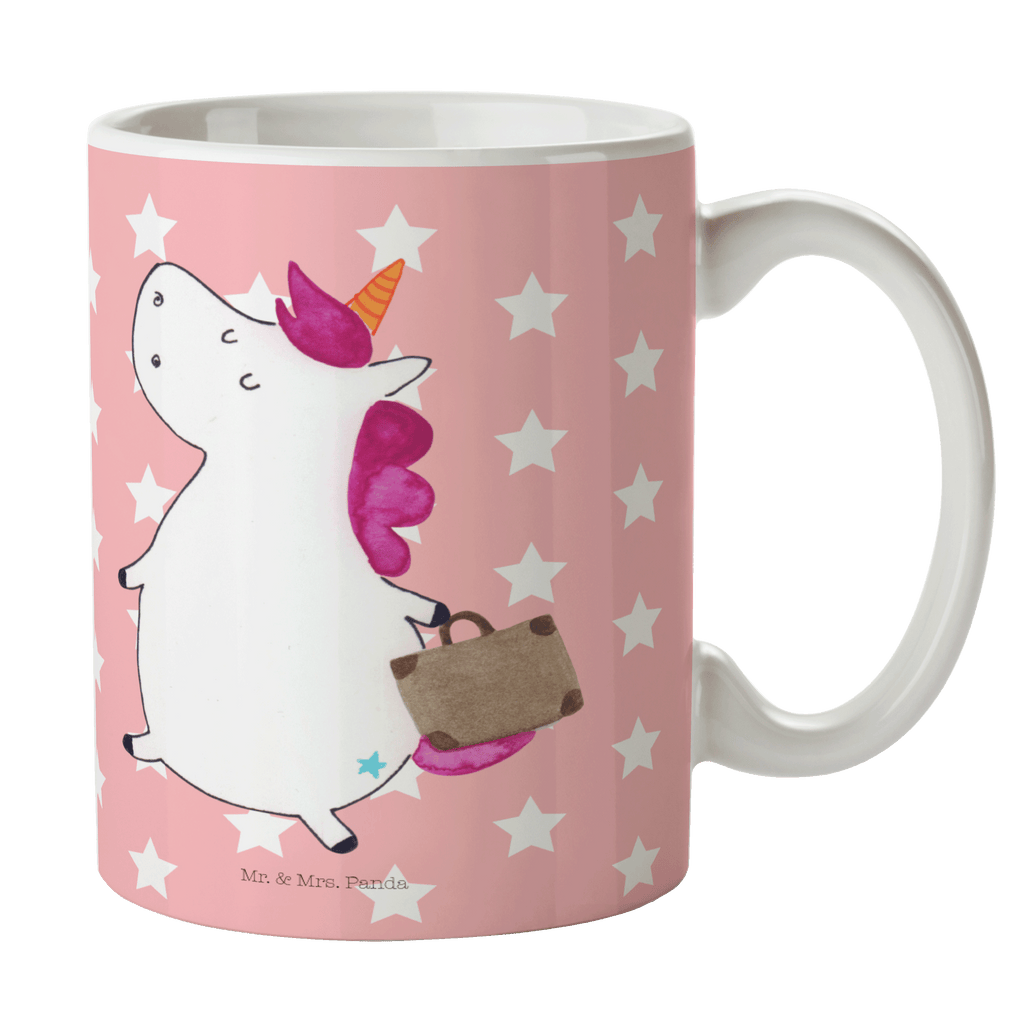Tasse Einhorn Koffer Einhorn, unicorn, Einhörner, Koffer, Verreisen, Reise, Gepäck, Abenteuer, Erwachsen, Kind, albern, Spaß, lustig, witzig,  Becher, Kaffeetasse, Kaffeebecher, Tee, Frühstück, Büro  Einhorn, Einhörner, Einhorn Deko, Pegasus, Unicorn