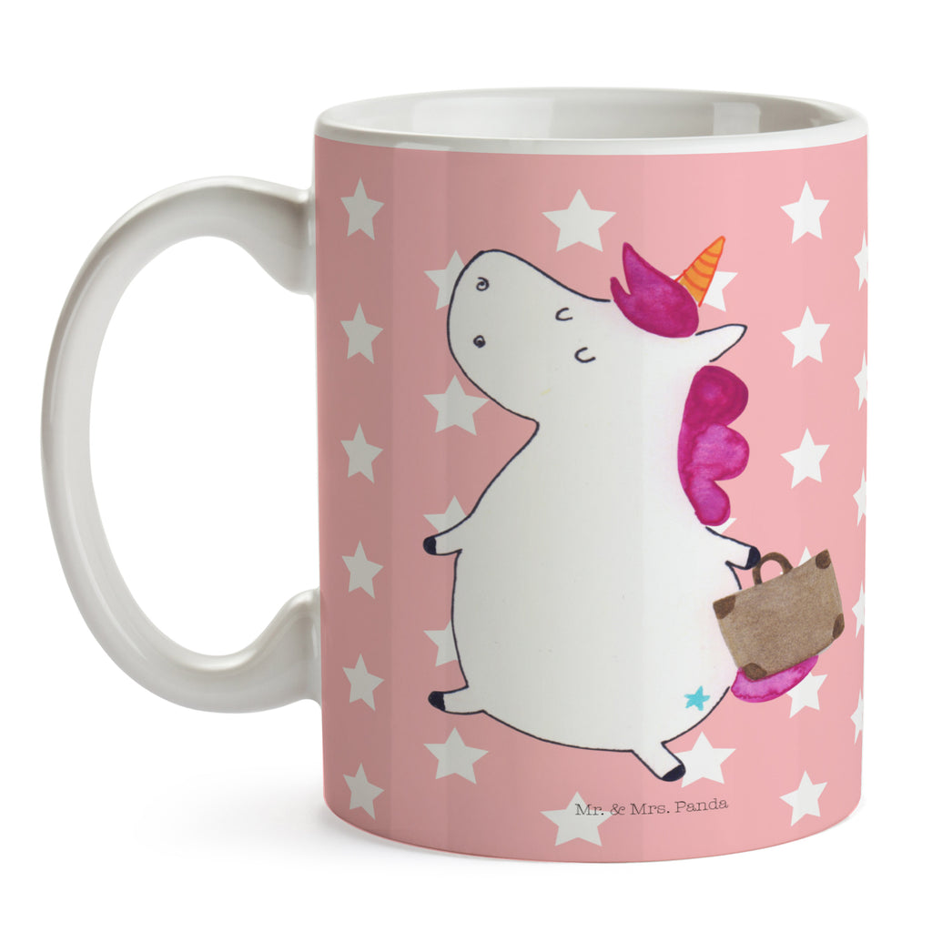 Tasse Einhorn Koffer Einhorn, unicorn, Einhörner, Koffer, Verreisen, Reise, Gepäck, Abenteuer, Erwachsen, Kind, albern, Spaß, lustig, witzig,  Becher, Kaffeetasse, Kaffeebecher, Tee, Frühstück, Büro  Einhorn, Einhörner, Einhorn Deko, Pegasus, Unicorn