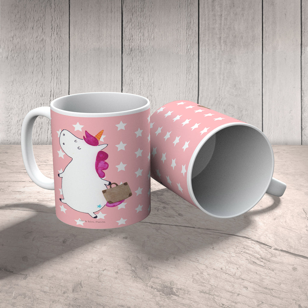 Tasse Einhorn Koffer Einhorn, unicorn, Einhörner, Koffer, Verreisen, Reise, Gepäck, Abenteuer, Erwachsen, Kind, albern, Spaß, lustig, witzig,  Becher, Kaffeetasse, Kaffeebecher, Tee, Frühstück, Büro  Einhorn, Einhörner, Einhorn Deko, Pegasus, Unicorn