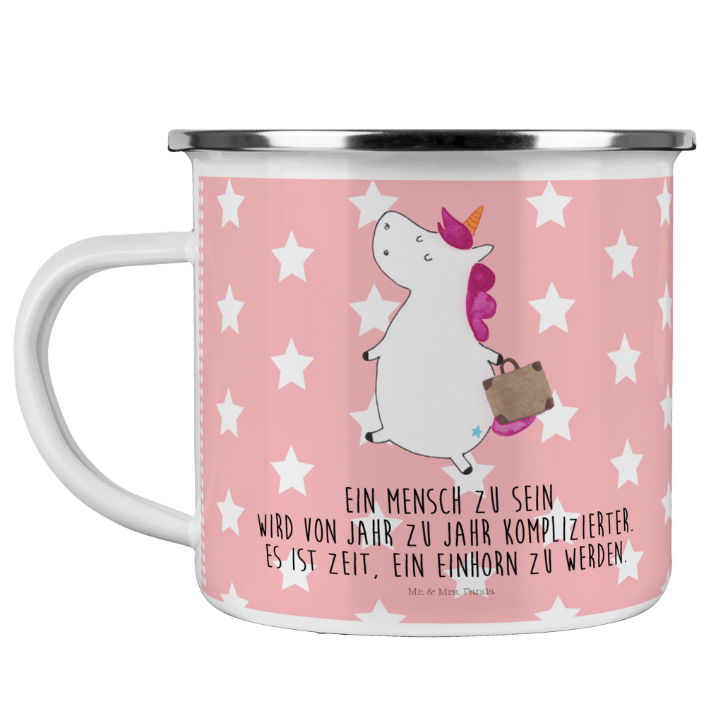 Camping Emaille Tasse Einhorn Koffer Campingtasse, Trinkbecher, Metalltasse, Outdoor Tasse, Emaille Trinkbecher, Blechtasse Outdoor, Emaille Campingbecher, Edelstahl Trinkbecher, Metalltasse für Camping, Kaffee Blechtasse, Camping Tasse Metall, Einhorn, Einhörner, Einhorn Deko, Pegasus, Unicorn, unicorn, Koffer, Verreisen, Reise, Gepäck, Abenteuer, Erwachsen, Kind, albern, Spaß, lustig, witzig