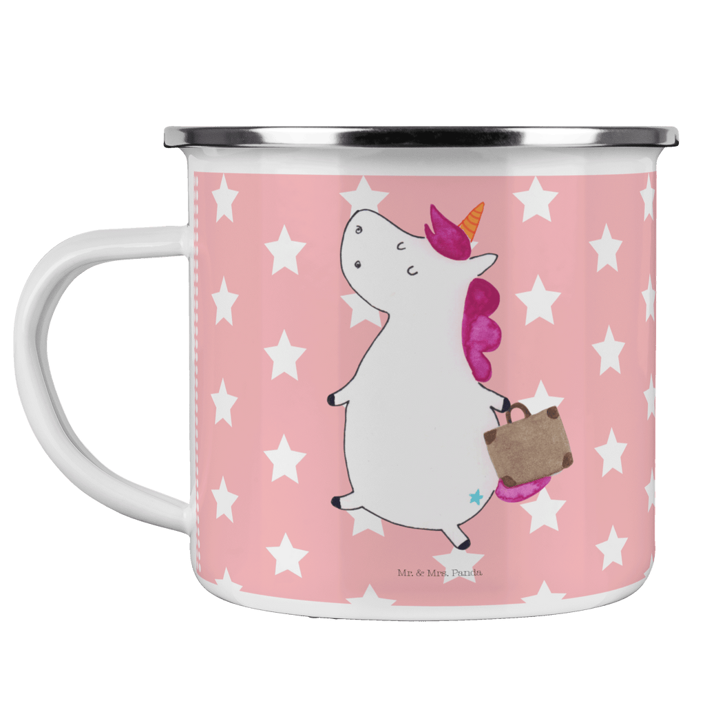 Camping Emaille Tasse Einhorn Koffer Campingtasse, Trinkbecher, Metalltasse, Outdoor Tasse, Emaille Trinkbecher, Blechtasse Outdoor, Emaille Campingbecher, Edelstahl Trinkbecher, Metalltasse für Camping, Kaffee Blechtasse, Camping Tasse Metall, Einhorn, Einhörner, Einhorn Deko, Pegasus, Unicorn, unicorn, Koffer, Verreisen, Reise, Gepäck, Abenteuer, Erwachsen, Kind, albern, Spaß, lustig, witzig