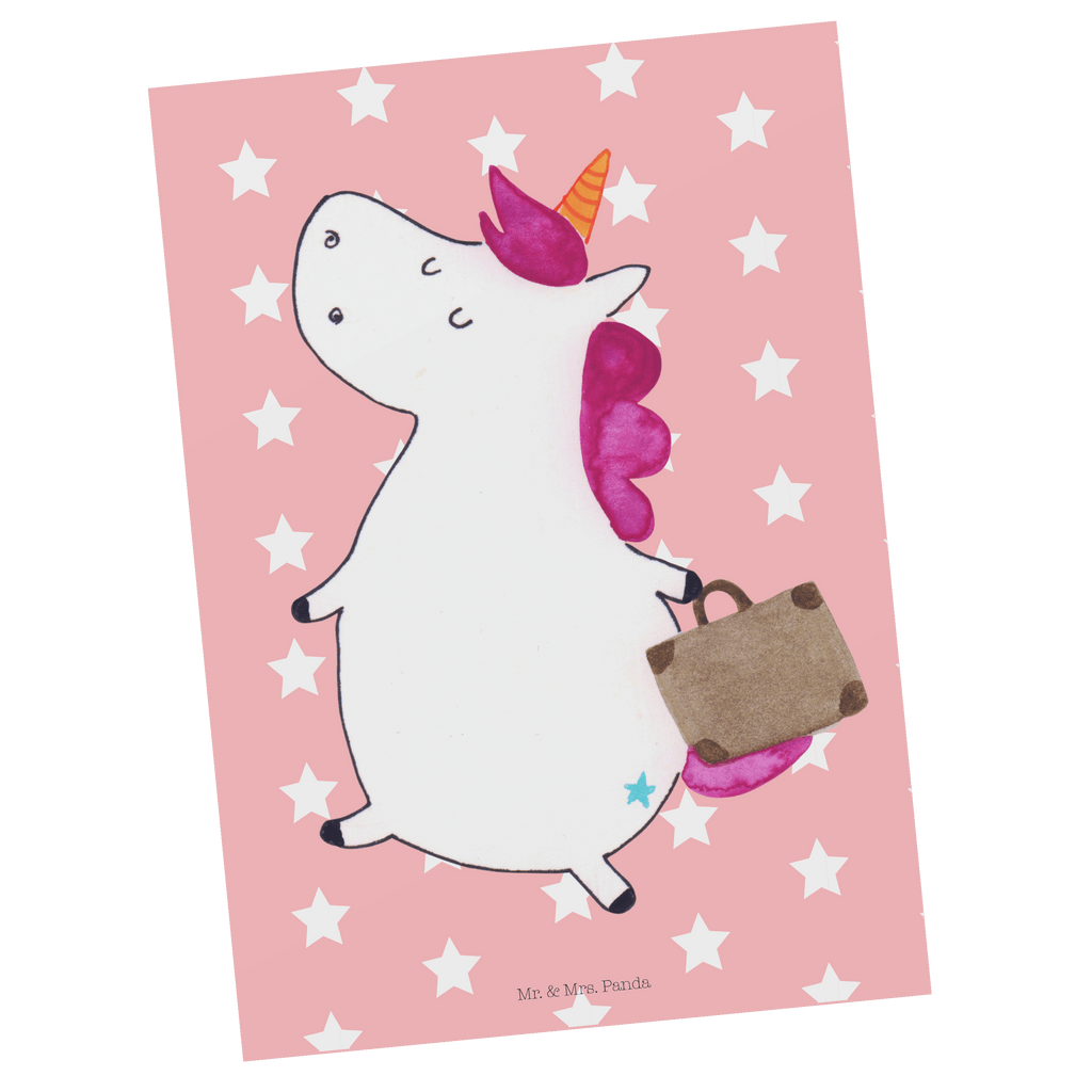 Postkarte Einhorn Koffer Geschenkkarte, Grußkarte, Karte, Einladung, Ansichtskarte, Geburtstagskarte, Einladungskarte, Dankeskarte, Einhorn, Einhörner, Einhorn Deko, Pegasus, Unicorn, unicorn, Koffer, Verreisen, Reise, Gepäck, Abenteuer, Erwachsen, Kind, albern, Spaß, lustig, witzig