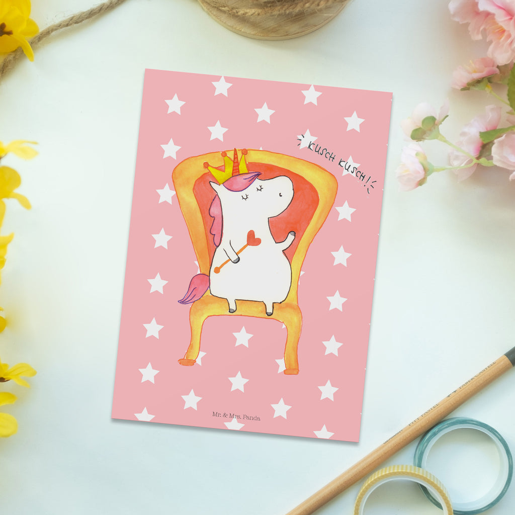 Postkarte Einhorn König Geschenkkarte, Grußkarte, Karte, Einladung, Ansichtskarte, Geburtstagskarte, Einladungskarte, Einhorn, Einhörner, Einhorn Deko, Pegasus, Unicorn, König, Präsident, Bundeskanzler, Herrscher, Kaiser, Prinzessin, Krone