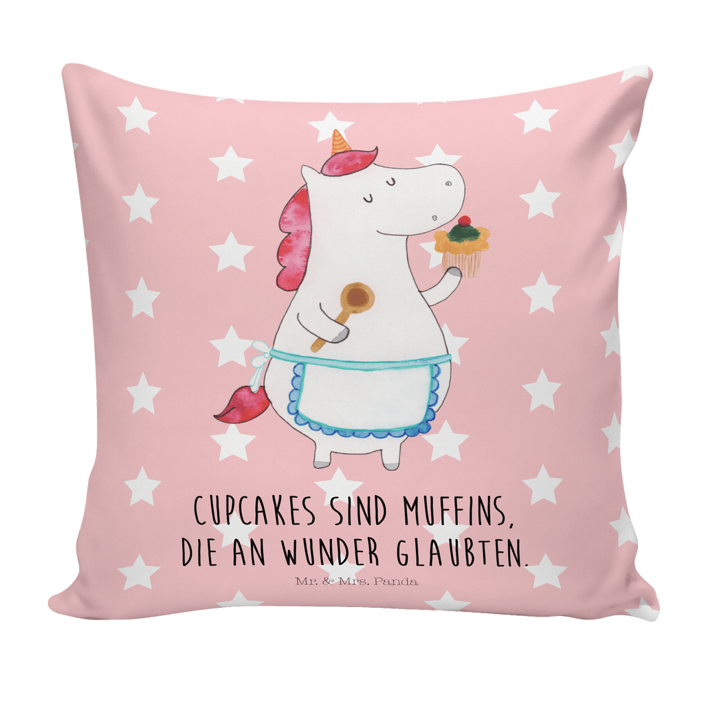 40x40 Kissen Einhorn Küchenfee Kissenhülle, Kopfkissen, Sofakissen, Dekokissen, Motivkissen, Einhorn, Einhörner, Einhorn Deko, Pegasus, Unicorn, backen, Muffin, Motivation, Träumer, träumen, Bäckerin, Hobbykoch, Koch, Torte, Kuchen