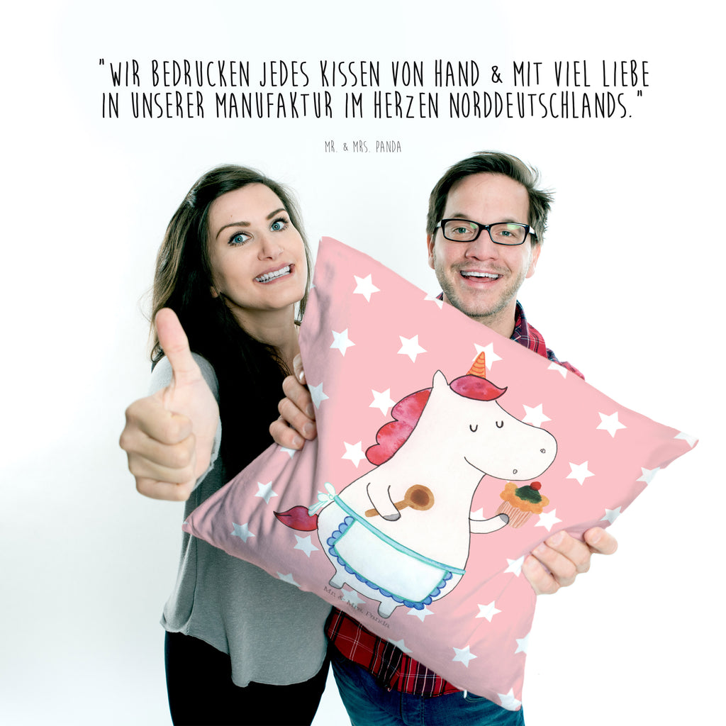 40x40 Kissen Einhorn Küchenfee Kissenhülle, Kopfkissen, Sofakissen, Dekokissen, Motivkissen, Einhorn, Einhörner, Einhorn Deko, Pegasus, Unicorn, backen, Muffin, Motivation, Träumer, träumen, Bäckerin, Hobbykoch, Koch, Torte, Kuchen