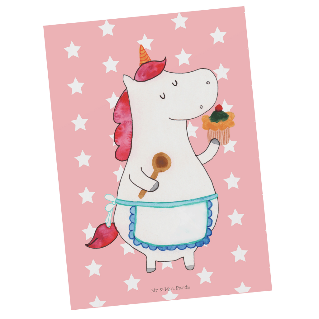 Postkarte Einhorn Küchenfee Geschenkkarte, Grußkarte, Karte, Einladung, Ansichtskarte, Geburtstagskarte, Einladungskarte, Einhorn, Einhörner, Einhorn Deko, Pegasus, Unicorn, backen, Muffin, Motivation, Träumer, träumen, Bäckerin, Hobbykoch, Koch, Torte, Kuchen