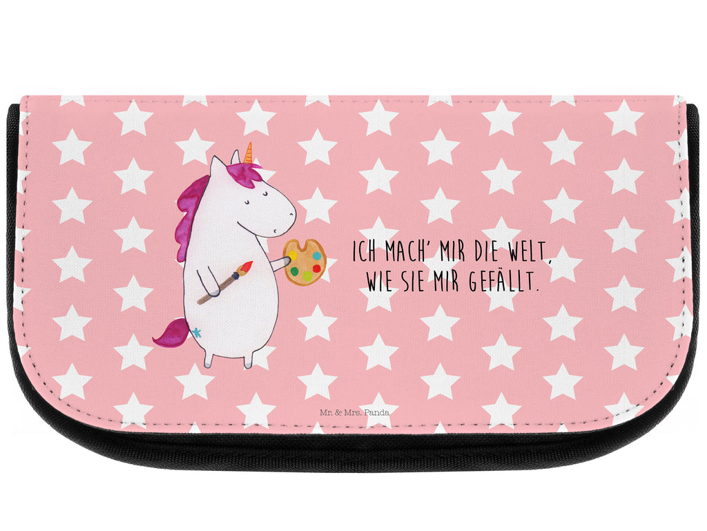 Kosmetiktasche Einhorn Künstler Kosmetikbeutel, Kulturtasche, Kulturbeutel, Schminktasche, Make-Up Tasche, Einhorn, Einhörner, Einhorn Deko, Pegasus, Unicorn, Englisch, Künstler, Artist, Malen, Zeichnen, Welt, Farbe, Stift, Pinsel, Geschenk, Maler