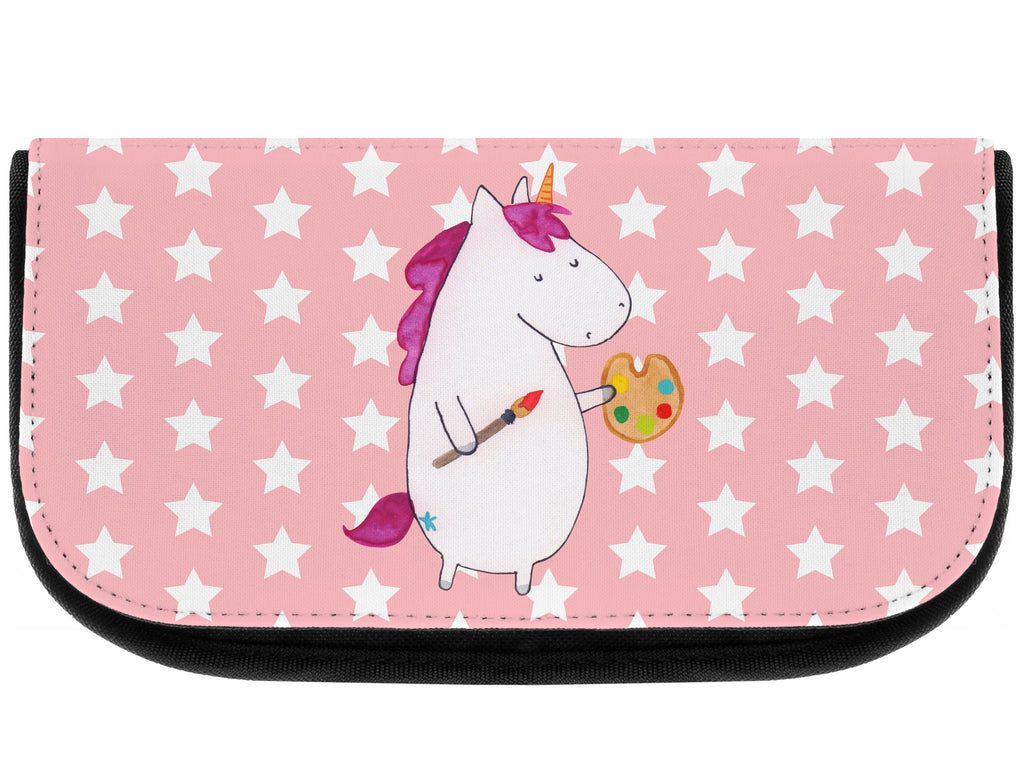 Kosmetiktasche Einhorn Künstler Kosmetikbeutel, Kulturtasche, Kulturbeutel, Schminktasche, Make-Up Tasche, Einhorn, Einhörner, Einhorn Deko, Pegasus, Unicorn, Englisch, Künstler, Artist, Malen, Zeichnen, Welt, Farbe, Stift, Pinsel, Geschenk, Maler