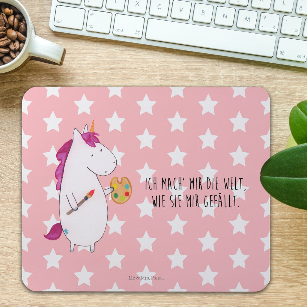 Mauspad Einhorn Künstler Mousepad, Computer zubehör, Büroausstattung, PC Zubehör, Arbeitszimmer, Mauspad, Einzigartiges Mauspad, Designer Mauspad, Einhorn, Einhörner, Einhorn Deko, Pegasus, Unicorn, Englisch, Künstler, Artist, Malen, Zeichnen, Welt, Farbe, Stift, Pinsel, Geschenk, Maler