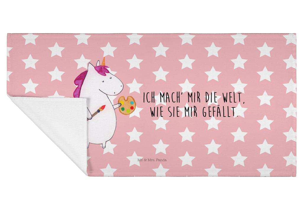 50 x 100 Handtuch Einhorn Künstler Handtuch, Badehandtuch, Badezimmer, Handtücher, groß, Kinder, Baby, Einhorn, Einhörner, Einhorn Deko, Pegasus, Unicorn, Englisch, Künstler, Artist, Malen, Zeichnen, Welt, Farbe, Stift, Pinsel, Geschenk, Maler