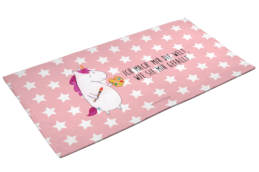 50 x 100 Handtuch Einhorn Künstler Handtuch, Badehandtuch, Badezimmer, Handtücher, groß, Kinder, Baby, Einhorn, Einhörner, Einhorn Deko, Pegasus, Unicorn, Englisch, Künstler, Artist, Malen, Zeichnen, Welt, Farbe, Stift, Pinsel, Geschenk, Maler