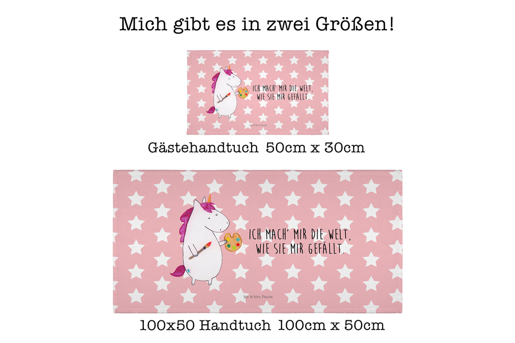 50 x 100 Handtuch Einhorn Künstler Handtuch, Badehandtuch, Badezimmer, Handtücher, groß, Kinder, Baby, Einhorn, Einhörner, Einhorn Deko, Pegasus, Unicorn, Englisch, Künstler, Artist, Malen, Zeichnen, Welt, Farbe, Stift, Pinsel, Geschenk, Maler