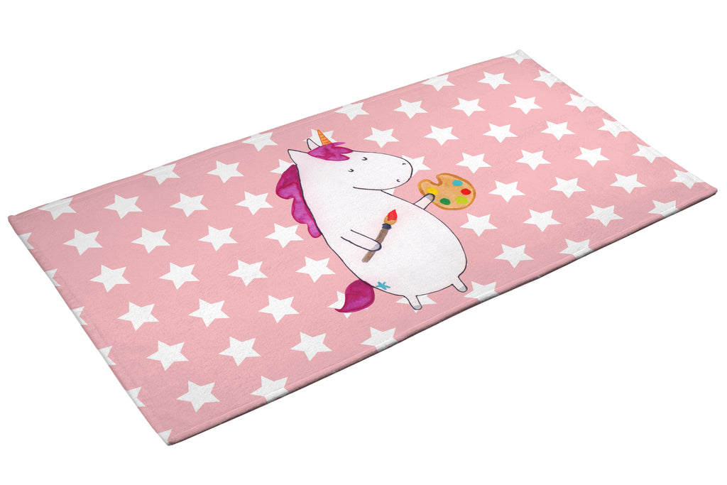 50 x 100 Handtuch Einhorn Künstler Handtuch, Badehandtuch, Badezimmer, Handtücher, groß, Kinder, Baby, Einhorn, Einhörner, Einhorn Deko, Pegasus, Unicorn, Englisch, Künstler, Artist, Malen, Zeichnen, Welt, Farbe, Stift, Pinsel, Geschenk, Maler
