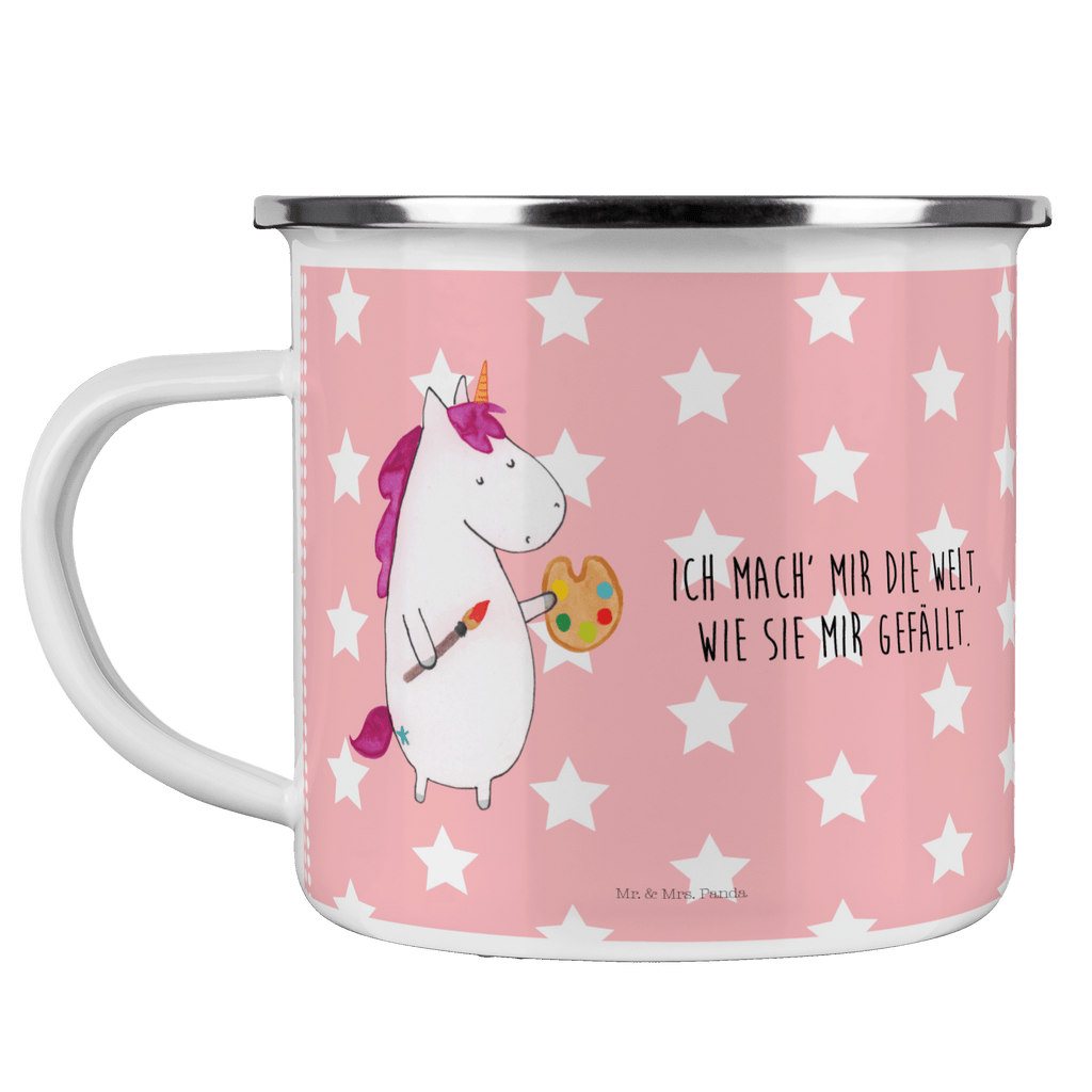 Camping Emaille Tasse Einhorn Künstler Campingtasse, Trinkbecher, Metalltasse, Outdoor Tasse, Emaille Trinkbecher, Blechtasse Outdoor, Emaille Campingbecher, Edelstahl Trinkbecher, Metalltasse für Camping, Kaffee Blechtasse, Camping Tasse Metall, Einhorn, Einhörner, Einhorn Deko, Pegasus, Unicorn, Englisch, Künstler, Artist, Malen, Zeichnen, Welt, Farbe, Stift, Pinsel, Geschenk, Maler