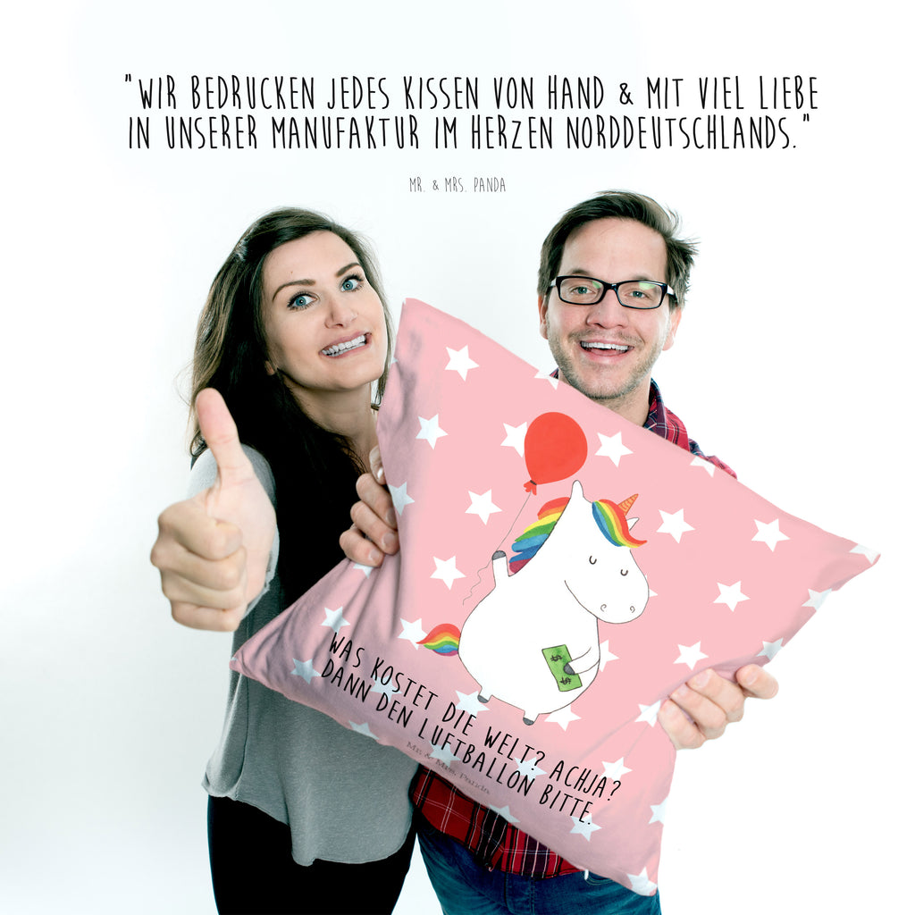 40x40 Kissen Einhorn Luftballon Kissenhülle, Kopfkissen, Sofakissen, Dekokissen, Motivkissen, Einhorn, Einhörner, Einhorn Deko, Pegasus, Unicorn, Luftballon, Geld, Lebenslust, Freude, Geschenk, Freundin
