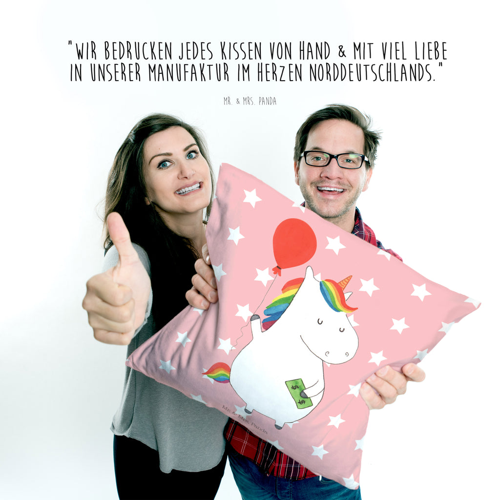 40x40 Kissen Einhorn Luftballon Kissenhülle, Kopfkissen, Sofakissen, Dekokissen, Motivkissen, Einhorn, Einhörner, Einhorn Deko, Pegasus, Unicorn, Luftballon, Geld, Lebenslust, Freude, Geschenk, Freundin