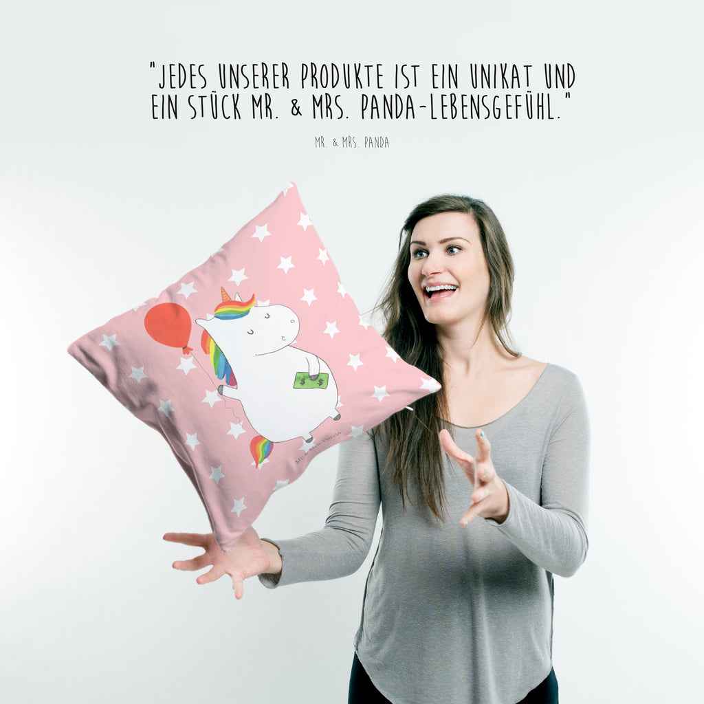 40x40 Kissen Einhorn Luftballon Kissenhülle, Kopfkissen, Sofakissen, Dekokissen, Motivkissen, Einhorn, Einhörner, Einhorn Deko, Pegasus, Unicorn, Luftballon, Geld, Lebenslust, Freude, Geschenk, Freundin