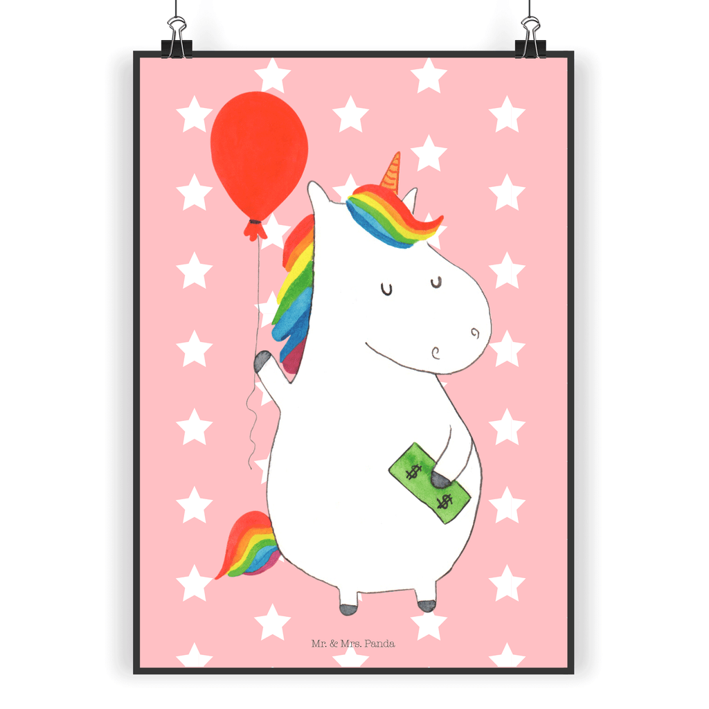 Poster Einhorn Luftballon Einhorn, Einhörner, Unicorn, Luftballon, Geld, Lebenslust, Freude, Geschenk, Freundin	 Poster, Wandposter, Bild, Wanddeko, Küchenposter, Kinderposter, Wanddeko Bild, Raumdekoration, Wanddekoration, Handgemaltes Poster, Mr. & Mrs. Panda Poster, Designposter, Kunstdruck, Posterdruck  Einhorn, Einhörner, Einhorn Deko, Pegasus, Unicorn