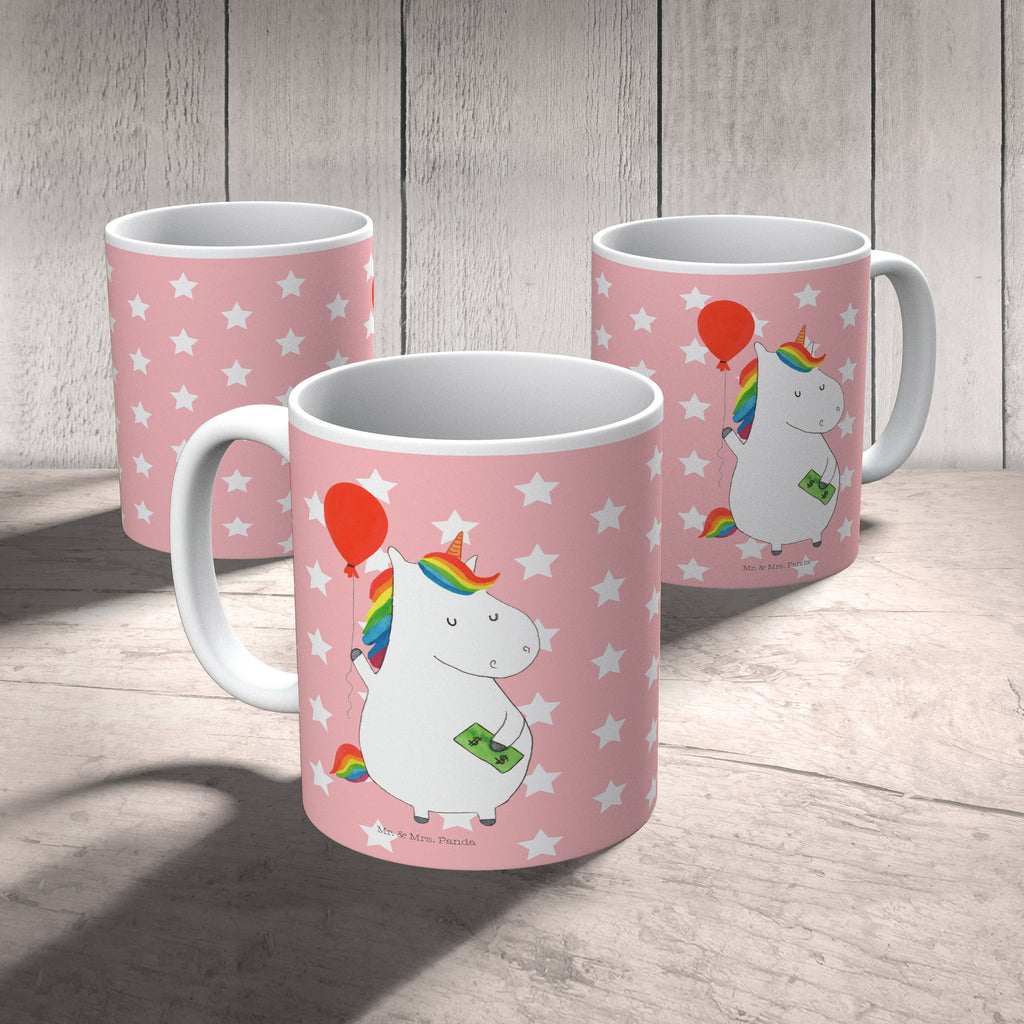 Tasse Einhorn Luftballon Einhorn, Einhörner, Unicorn, Luftballon, Geld, Lebenslust, Freude, Geschenk, Freundin	 Becher, Kaffeetasse, Kaffeebecher, Tee, Frühstück, Büro  Einhorn, Einhörner, Einhorn Deko, Pegasus, Unicorn