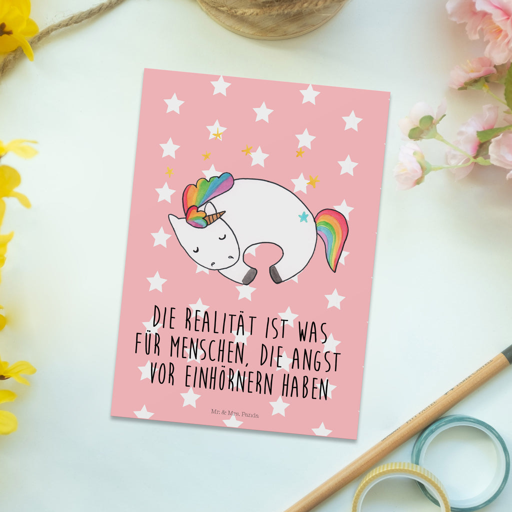 Postkarte Einhorn Nacht Geschenkkarte, Grußkarte, Karte, Einladung, Ansichtskarte, Geburtstagskarte, Einladungskarte, Einhorn, Einhörner, Einhorn Deko, Pegasus, Unicorn, Träume, Traum, unicorn, Realität, Menschen, Geschenk, Ruhe, Freundin
