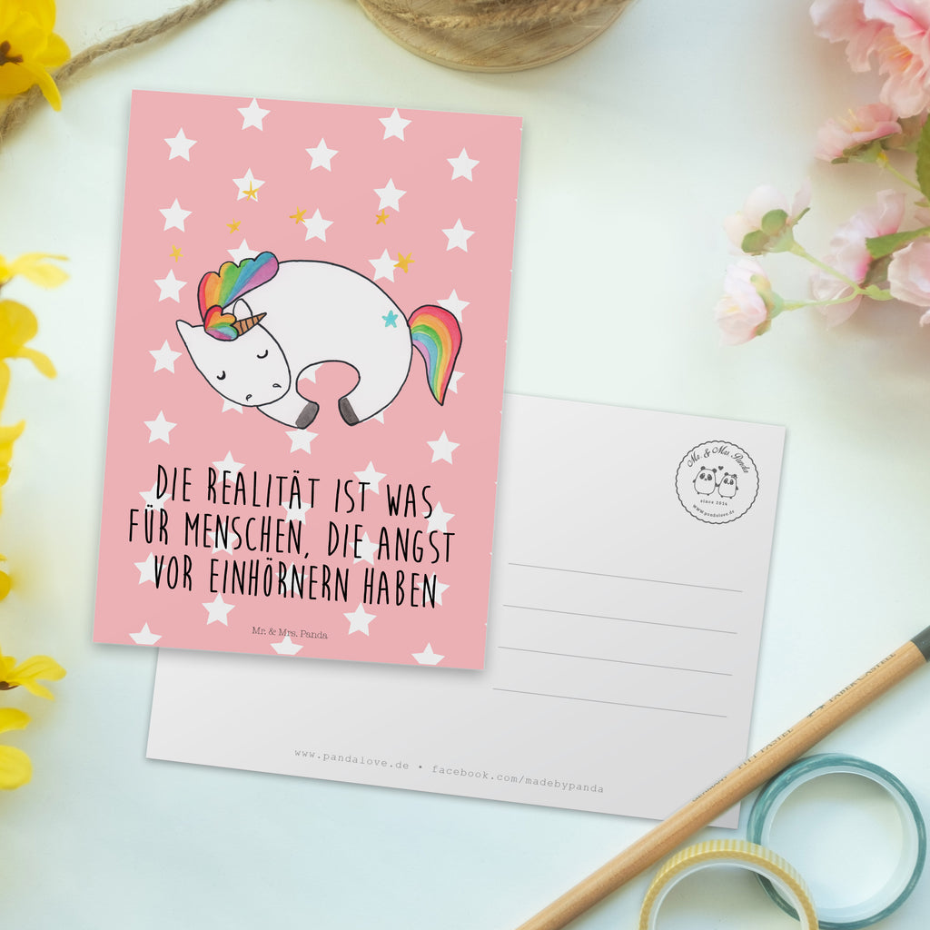 Postkarte Einhorn Nacht Geschenkkarte, Grußkarte, Karte, Einladung, Ansichtskarte, Geburtstagskarte, Einladungskarte, Einhorn, Einhörner, Einhorn Deko, Pegasus, Unicorn, Träume, Traum, unicorn, Realität, Menschen, Geschenk, Ruhe, Freundin
