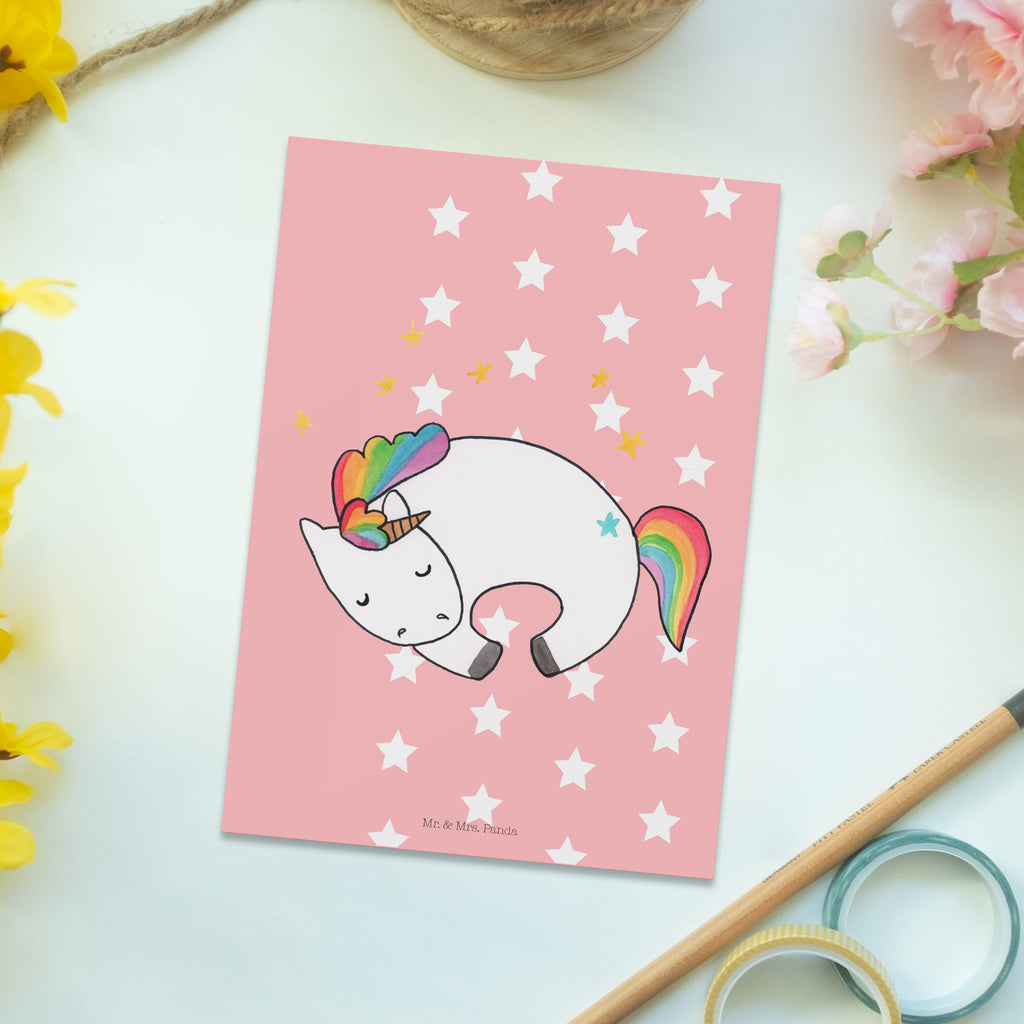 Postkarte Einhorn Nacht Geschenkkarte, Grußkarte, Karte, Einladung, Ansichtskarte, Geburtstagskarte, Einladungskarte, Einhorn, Einhörner, Einhorn Deko, Pegasus, Unicorn, Träume, Traum, unicorn, Realität, Menschen, Geschenk, Ruhe, Freundin