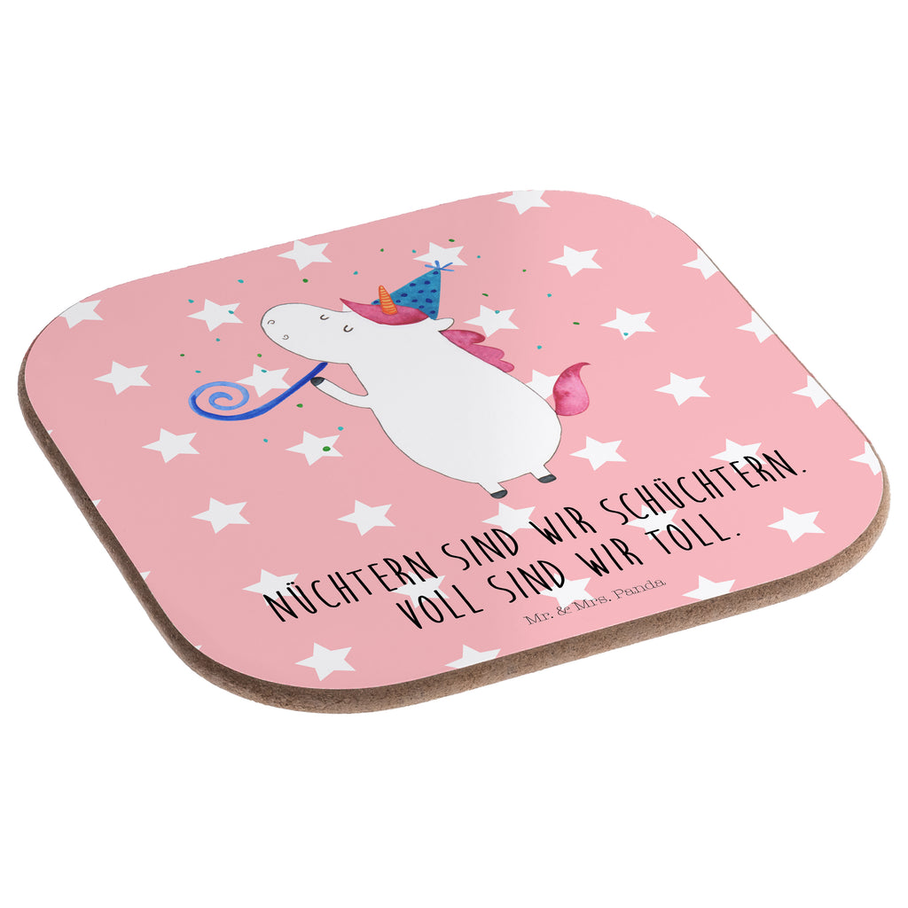 Quadratische Untersetzer Einhorn Party Bierdeckel, Glasuntersetzer, Untersetzer Gläser, Getränkeuntersetzer, Einhorn, Einhörner, Einhorn Deko, Pegasus, Unicorn, Glitzer, Konfetti, Party, Geburtstag, Feier, Fest, Alkohol, Disco, Club