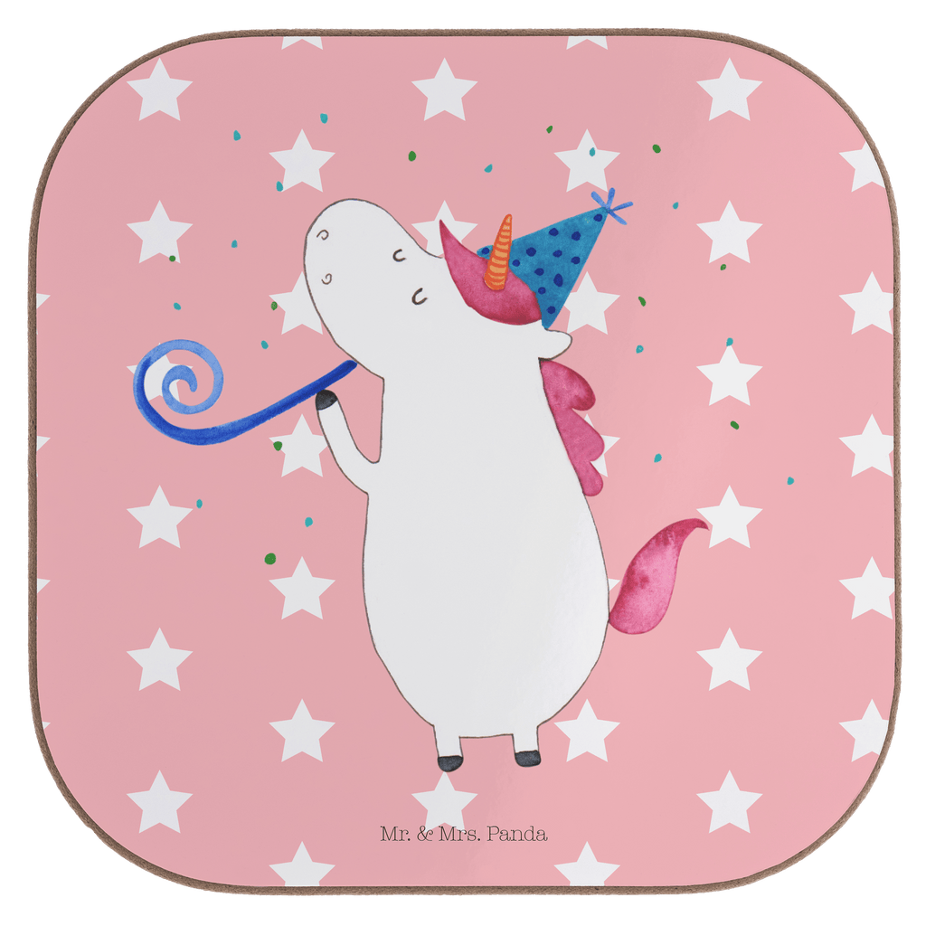 Quadratische Untersetzer Einhorn Party Bierdeckel, Glasuntersetzer, Untersetzer Gläser, Getränkeuntersetzer, Einhorn, Einhörner, Einhorn Deko, Pegasus, Unicorn, Glitzer, Konfetti, Party, Geburtstag, Feier, Fest, Alkohol, Disco, Club