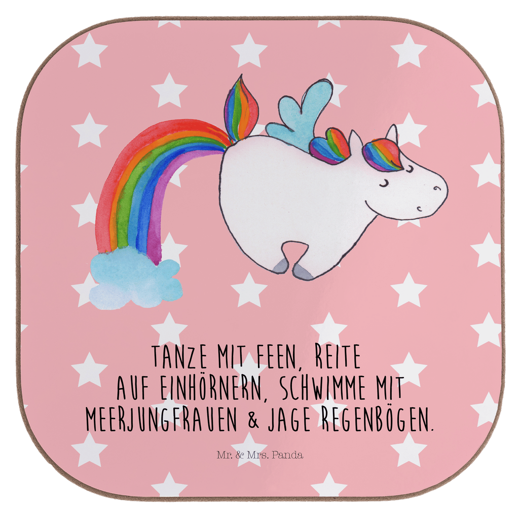 Quadratische Untersetzer Einhorn Pegasus Bierdeckel, Glasuntersetzer, Untersetzer Gläser, Getränkeuntersetzer, Einhorn, Einhörner, Einhorn Deko, Pegasus, Unicorn, Regenbogen, Spielen, Realität, Glitzer, Erwachsenwerden