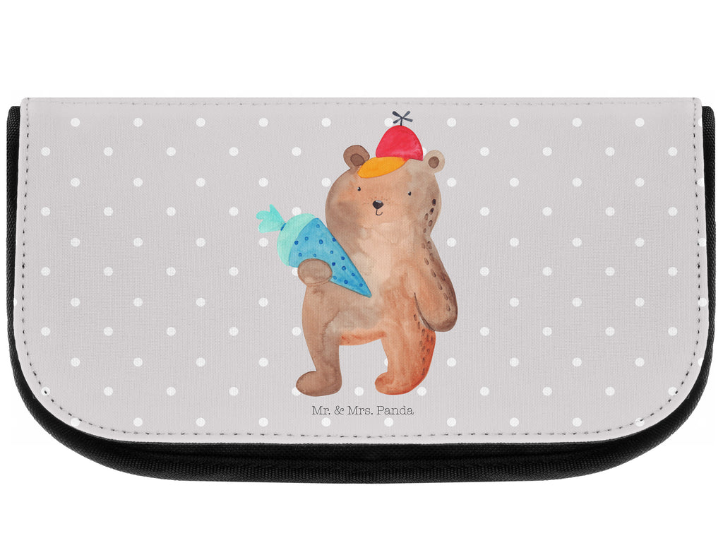 Kosmetiktasche Bär mit Schultüte Kosmetikbeutel, Kulturtasche, Kulturbeutel, Schminktasche, Make-Up Tasche, Bär, Teddy, Teddybär, Bär Motiv, Schultüte, Erster Schultag Geschenk, Einschulung Geschenk, Schule Geschenk, Grundschule, Schulanfang, Schulbeginn