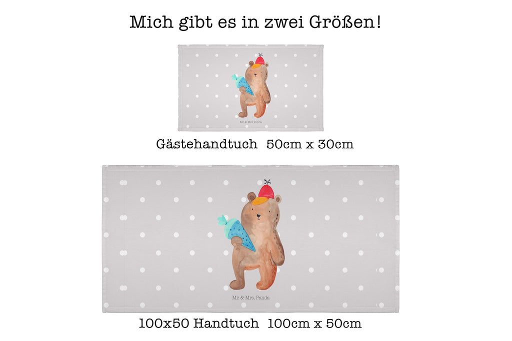 Gäste Handtuch Bär mit Schultüte Gästetuch, Reisehandtuch, Sport Handtuch, Frottier, Kinder Handtuch, Bär, Teddy, Teddybär, Bär Motiv, Schultüte, Erster Schultag Geschenk, Einschulung Geschenk, Schule Geschenk, Grundschule, Schulanfang, Schulbeginn