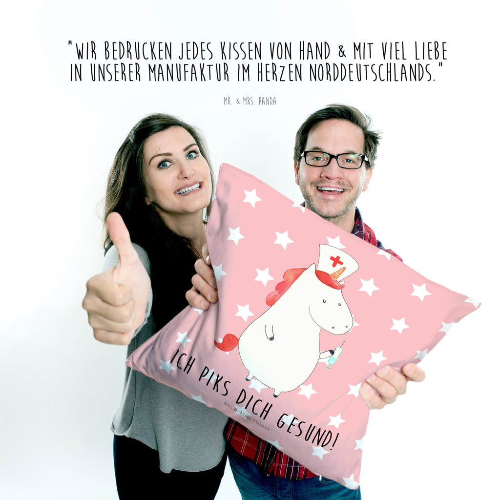 40x40 Kissen Einhorn Krankenschwester Kissenhülle, Kopfkissen, Sofakissen, Dekokissen, Motivkissen, Einhorn, Einhörner, Einhorn Deko, Pegasus, Unicorn, Krankenschwester Geschenk, Krankenpfleger Geschenk, Krankenpflegerin, Krankenschwester Dankeschön, Krankenhaus, Ärztin Geschenk