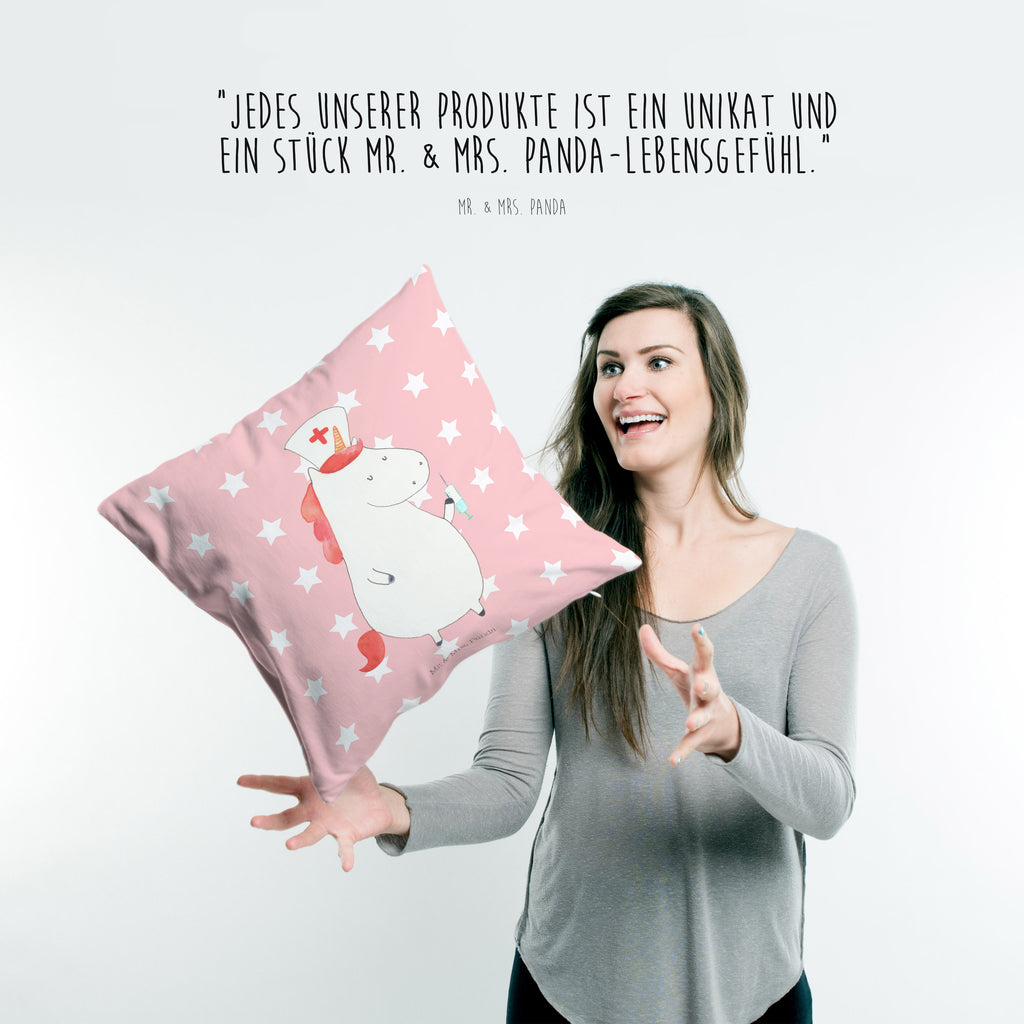 40x40 Kissen Einhorn Krankenschwester Kissenhülle, Kopfkissen, Sofakissen, Dekokissen, Motivkissen, Einhorn, Einhörner, Einhorn Deko, Pegasus, Unicorn, Krankenschwester Geschenk, Krankenpfleger Geschenk, Krankenpflegerin, Krankenschwester Dankeschön, Krankenhaus, Ärztin Geschenk