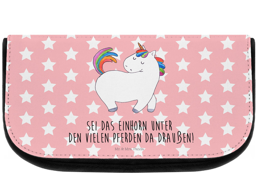 Kosmetiktasche Einhorn stolzierend Kosmetikbeutel, Kulturtasche, Kulturbeutel, Schminktasche, Make-Up Tasche, Einhorn, Einhörner, Einhorn Deko, Pegasus, Unicorn, stolz, anders, bunt, Pferd, Reiter, Reiten, Freundin, Geschenk