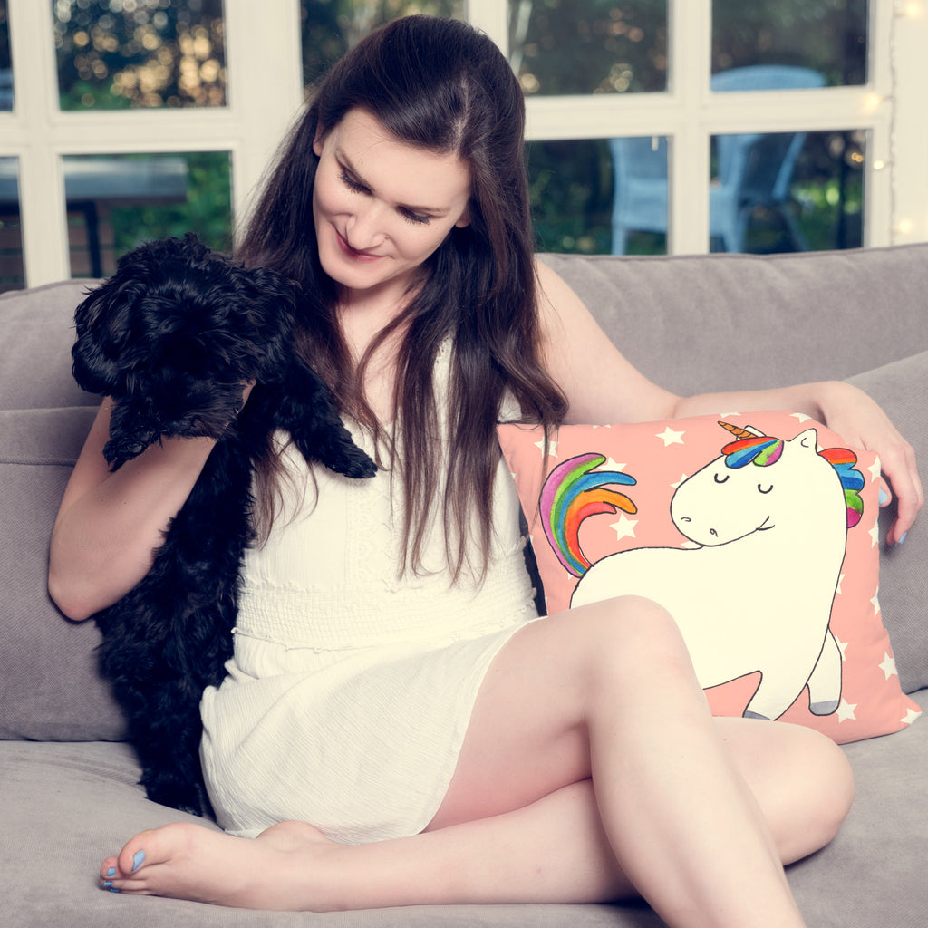 40x40 Kissen Einhorn stolzierend Kissenhülle, Kopfkissen, Sofakissen, Dekokissen, Motivkissen, Einhorn, Einhörner, Einhorn Deko, Pegasus, Unicorn, stolz, anders, bunt, Pferd, Reiter, Reiten, Freundin, Geschenk