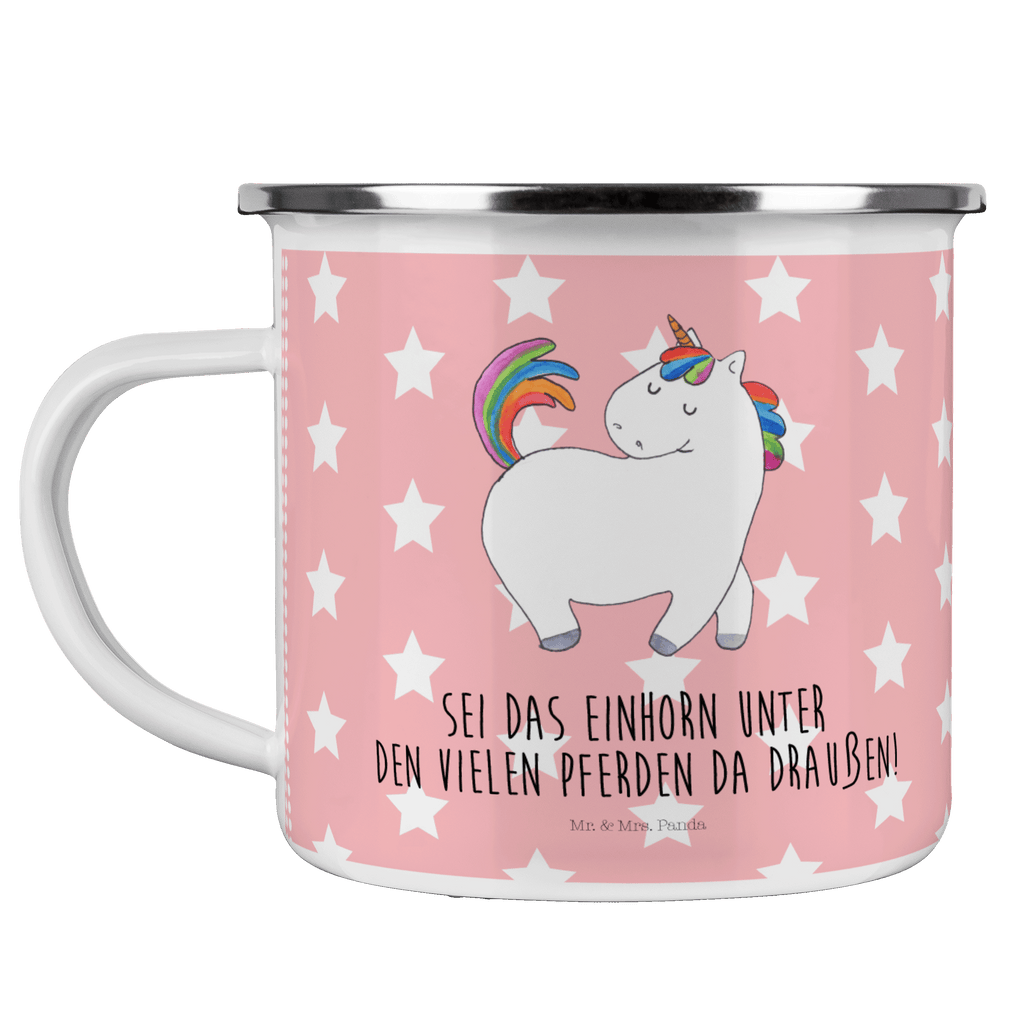 Camping Emaille Tasse Einhorn stolzierend Campingtasse, Trinkbecher, Metalltasse, Outdoor Tasse, Emaille Trinkbecher, Blechtasse Outdoor, Emaille Campingbecher, Edelstahl Trinkbecher, Metalltasse für Camping, Kaffee Blechtasse, Camping Tasse Metall, Einhorn, Einhörner, Einhorn Deko, Pegasus, Unicorn, stolz, anders, bunt, Pferd, Reiter, Reiten, Freundin, Geschenk