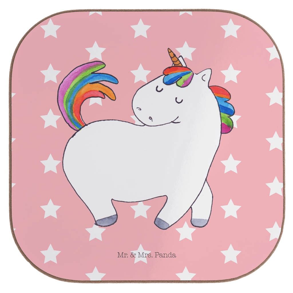 Quadratische Untersetzer Einhorn stolzierend Bierdeckel, Glasuntersetzer, Untersetzer Gläser, Getränkeuntersetzer, Einhorn, Einhörner, Einhorn Deko, Pegasus, Unicorn, stolz, anders, bunt, Pferd, Reiter, Reiten, Freundin, Geschenk