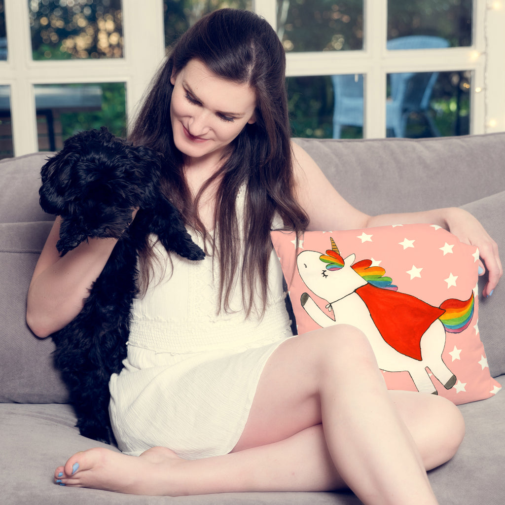 40x40 Kissen Einhorn Super Kissenhülle, Kopfkissen, Sofakissen, Dekokissen, Motivkissen, Einhorn, Einhörner, Einhorn Deko, Pegasus, Unicorn, Traummann, Superheld, Held, Freundin, Geschenk, Girl, Mädchen