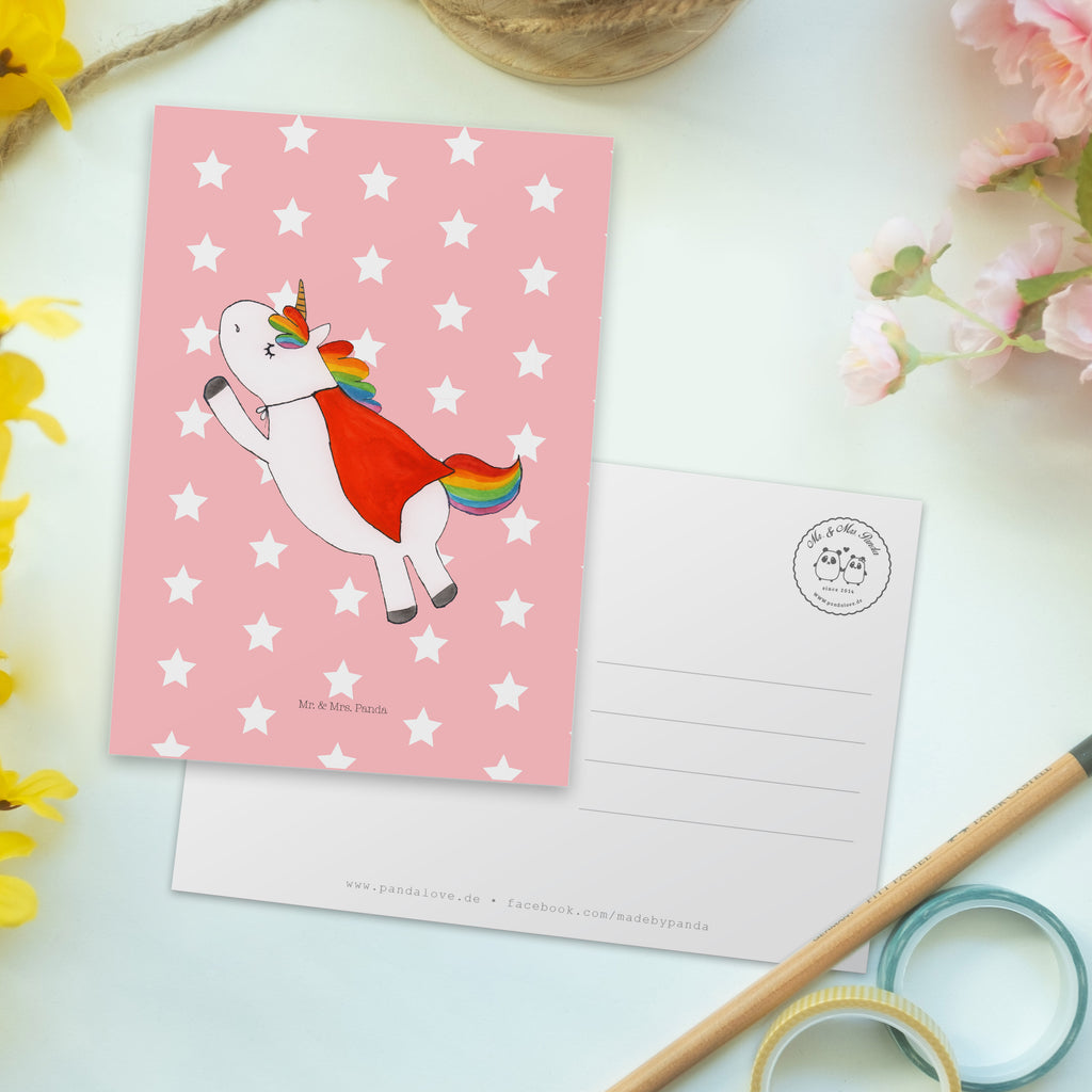 Postkarte Einhorn Super Geschenkkarte, Grußkarte, Karte, Einladung, Ansichtskarte, Geburtstagskarte, Einladungskarte, Einhorn, Einhörner, Einhorn Deko, Pegasus, Unicorn, Traummann, Superheld, Held, Freundin, Geschenk, Girl, Mädchen