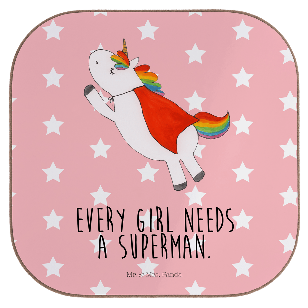 Quadratische Untersetzer Einhorn Super Bierdeckel, Glasuntersetzer, Untersetzer Gläser, Getränkeuntersetzer, Einhorn, Einhörner, Einhorn Deko, Pegasus, Unicorn, Traummann, Superheld, Held, Freundin, Geschenk, Girl, Mädchen