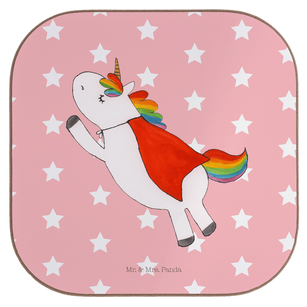 Quadratische Untersetzer Einhorn Super Bierdeckel, Glasuntersetzer, Untersetzer Gläser, Getränkeuntersetzer, Einhorn, Einhörner, Einhorn Deko, Pegasus, Unicorn, Traummann, Superheld, Held, Freundin, Geschenk, Girl, Mädchen