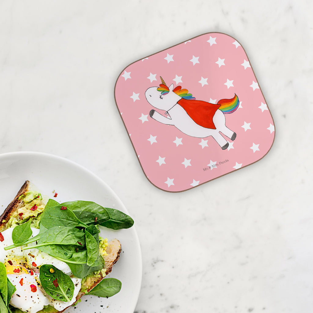 Quadratische Untersetzer Einhorn Super Bierdeckel, Glasuntersetzer, Untersetzer Gläser, Getränkeuntersetzer, Einhorn, Einhörner, Einhorn Deko, Pegasus, Unicorn, Traummann, Superheld, Held, Freundin, Geschenk, Girl, Mädchen