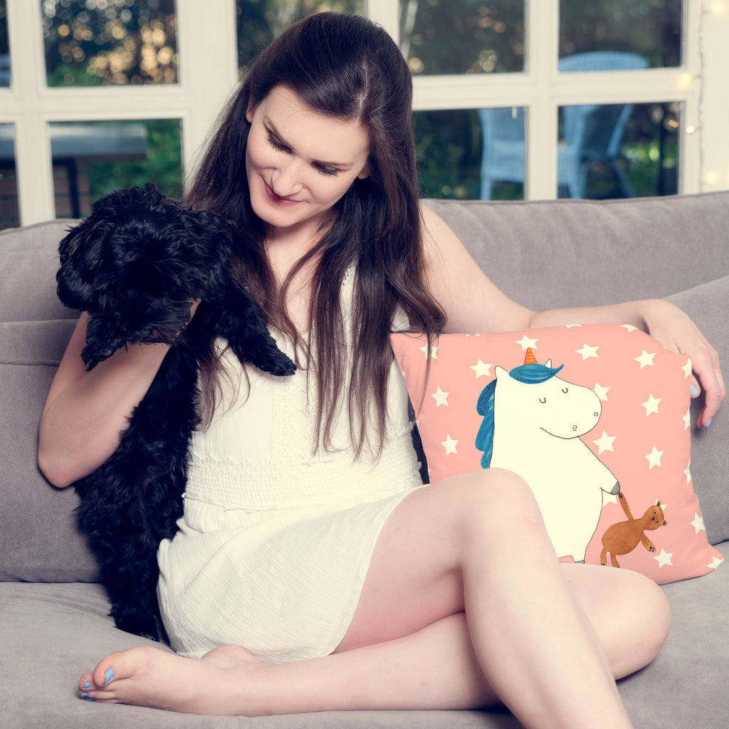 40x40 Kissen Einhorn Teddy Kissenhülle, Kopfkissen, Sofakissen, Dekokissen, Motivkissen, Einhorn, Einhörner, Einhorn Deko, Pegasus, Unicorn, schlafen, gute Nacht, Single, Bett, Träumen, Freundin, Singleleben