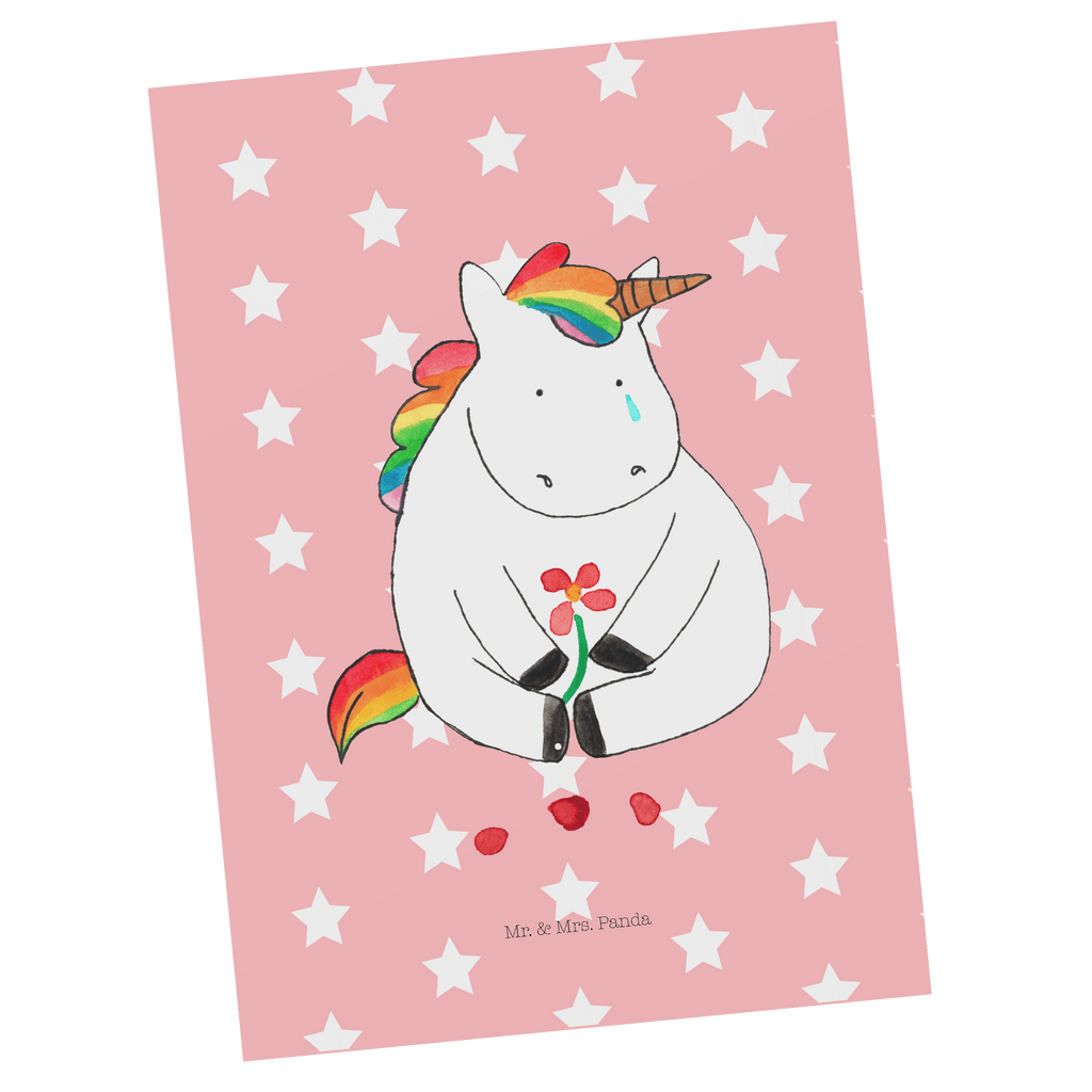 Postkarte Einhorn Traurig Geschenkkarte, Grußkarte, Karte, Einladung, Ansichtskarte, Geburtstagskarte, Einladungskarte, Einhorn, Einhörner, Einhorn Deko, Pegasus, Unicorn, Glitzer, Trösten. Freundschaft, Freunde, Liebe, Trauer, Blume