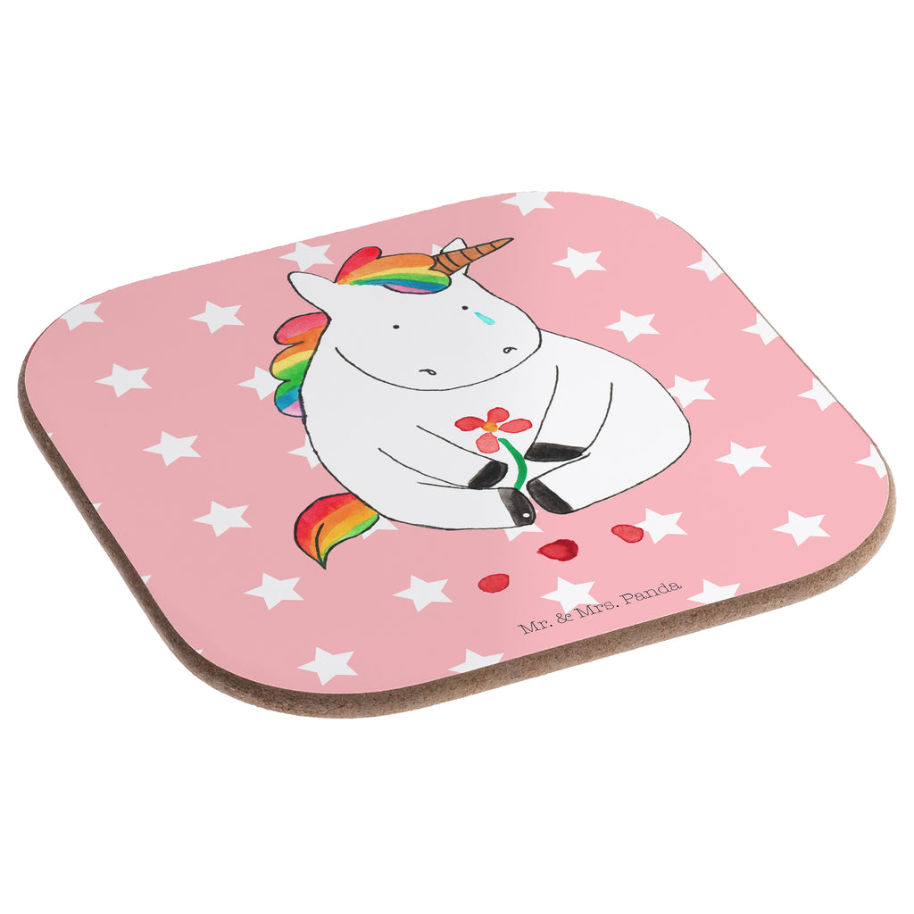 Quadratische Untersetzer Einhorn Traurig Bierdeckel, Glasuntersetzer, Untersetzer Gläser, Getränkeuntersetzer, Einhorn, Einhörner, Einhorn Deko, Pegasus, Unicorn, Glitzer, Trösten. Freundschaft, Freunde, Liebe, Trauer, Grußkarte, Blume