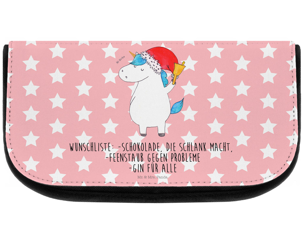 Kosmetiktasche Einhorn Weihnachtsmann Kosmetikbeutel, Kulturtasche, Kulturbeutel, Schminktasche, Make-Up Tasche, Einhorn, Einhörner, Einhorn Deko, Pegasus, Unicorn, Gin, Schokolade, Schoki, Weihnachten, Weihnachtsmann, Nikolaus, Wunschzettel, Wunschliste, Feenstaub