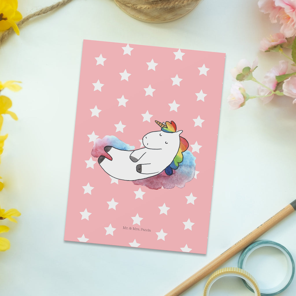 Postkarte Einhorn Wolke 7 Geschenkkarte, Grußkarte, Karte, Einladung, Ansichtskarte, Geburtstagskarte, Einladungskarte, Dankeskarte, Einhorn, Einhörner, Einhorn Deko, Pegasus, Unicorn, verliebt, Menschen, witzig, lustig, Geschenk, Glaube, Realität, Lächeln